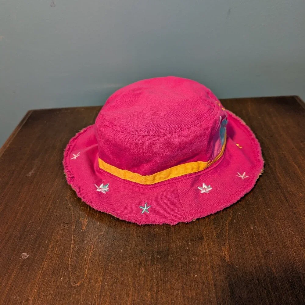 Cotton Stephen Joseph Bucket Hat Girls Pink Flower Llama